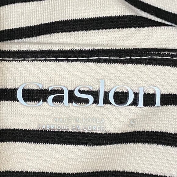 Caslon black/ivory striped ponte top back zipper, Size S - Picture 7 of 9